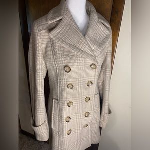 Double Breasted Plaid Peacoat